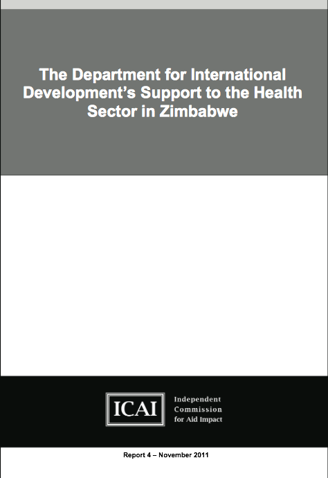DFIDs Support to the Health Sector in Zimbabwe report front page