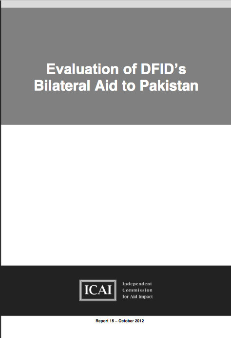 DFIDs Bilateral Aid to Pakistan report front page
