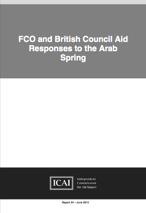 Foreign and Commonwealth Offices and the British Councils use of aid in response to the Arab Spring report front page