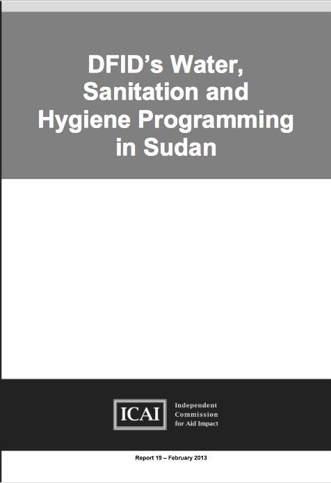 DFID’s Water, Sanitation and Hygiene Programming in Sudan: Report front page