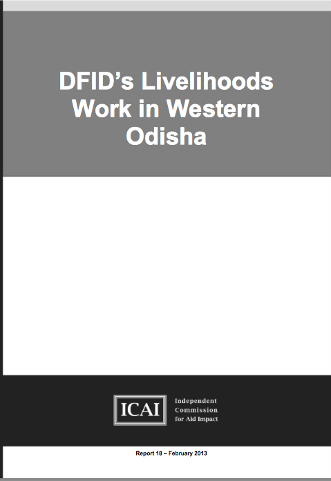 DFID Livelihoods Work in Western Odisha report front page