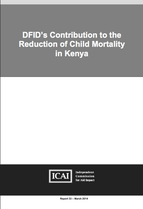 DFID's Contribution to the reduction of child mortality in Kenya: report front page