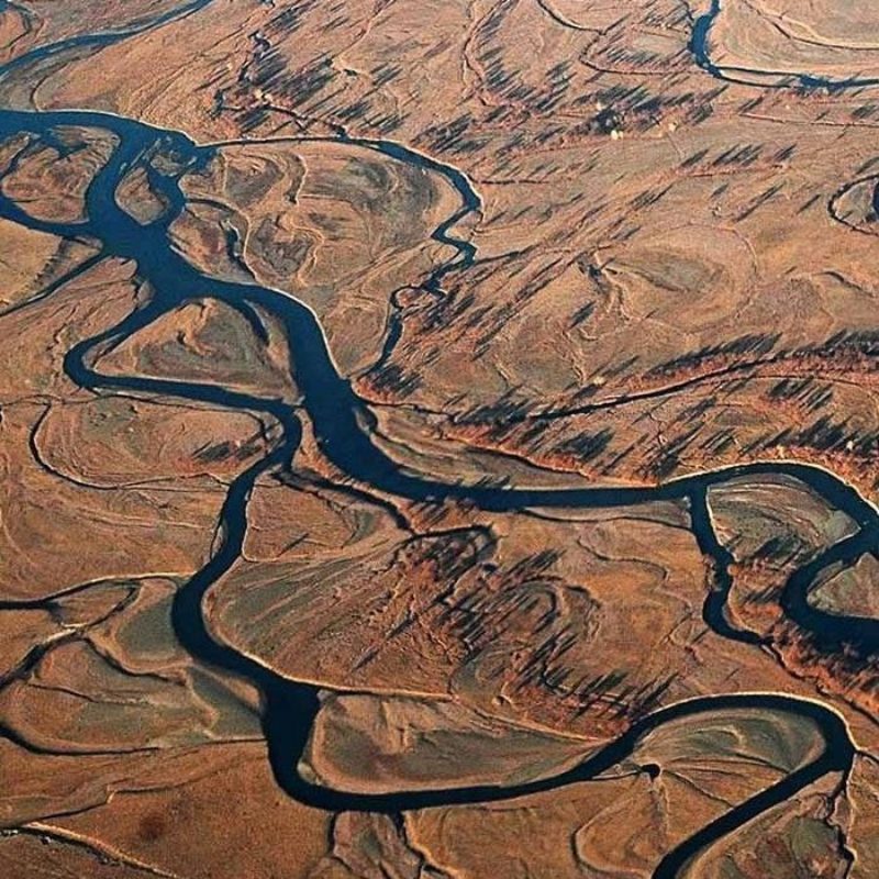 Aerial photo of a river