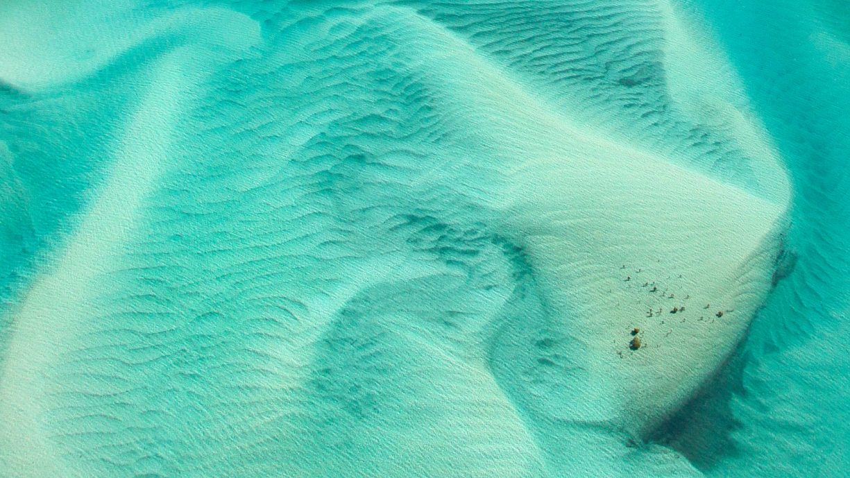 Sea and sand aerial view