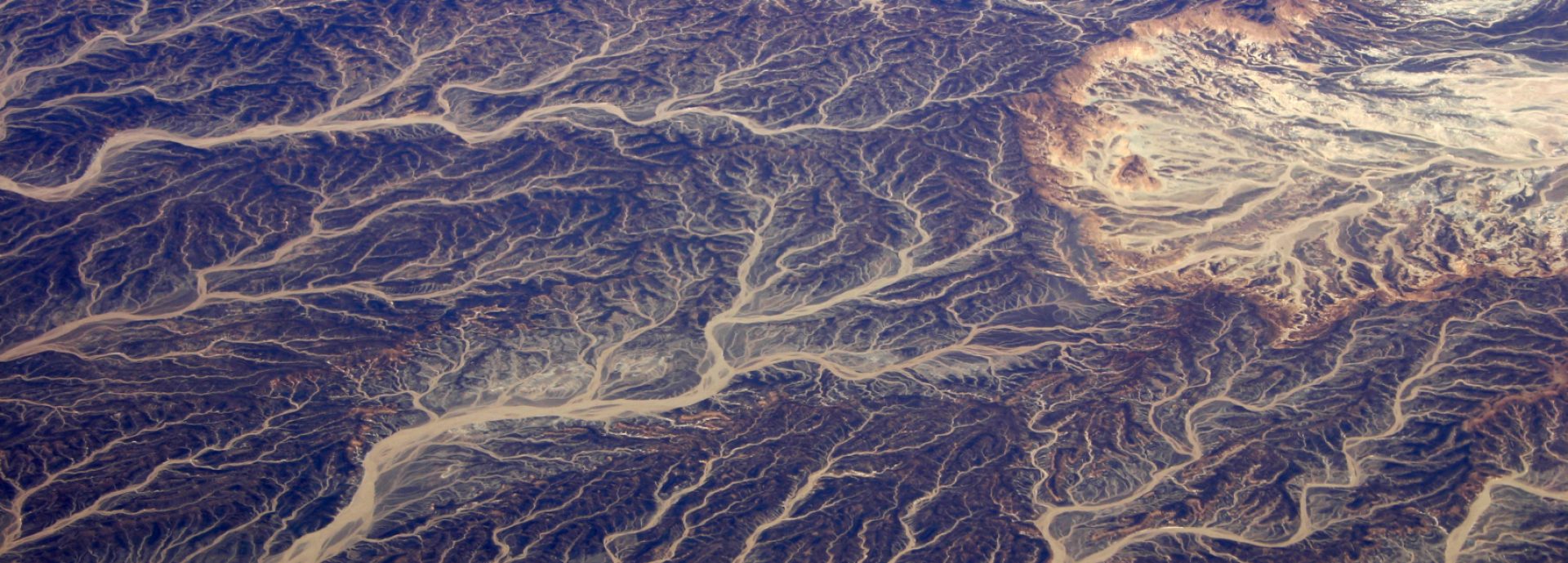 Aerial view of rivers down valleys