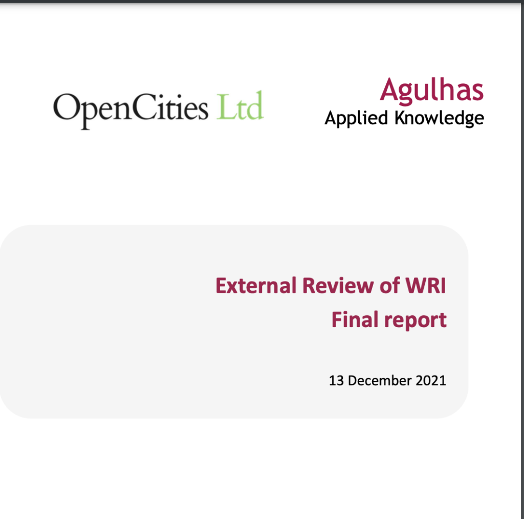 WRI Report cover