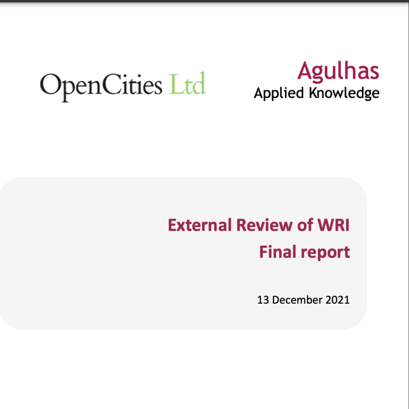 WRI Report cover