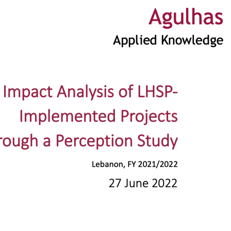 Front page of Impact Analysis of Projects Implemented by the Lebanon Host Communities Support Programme through a perception study