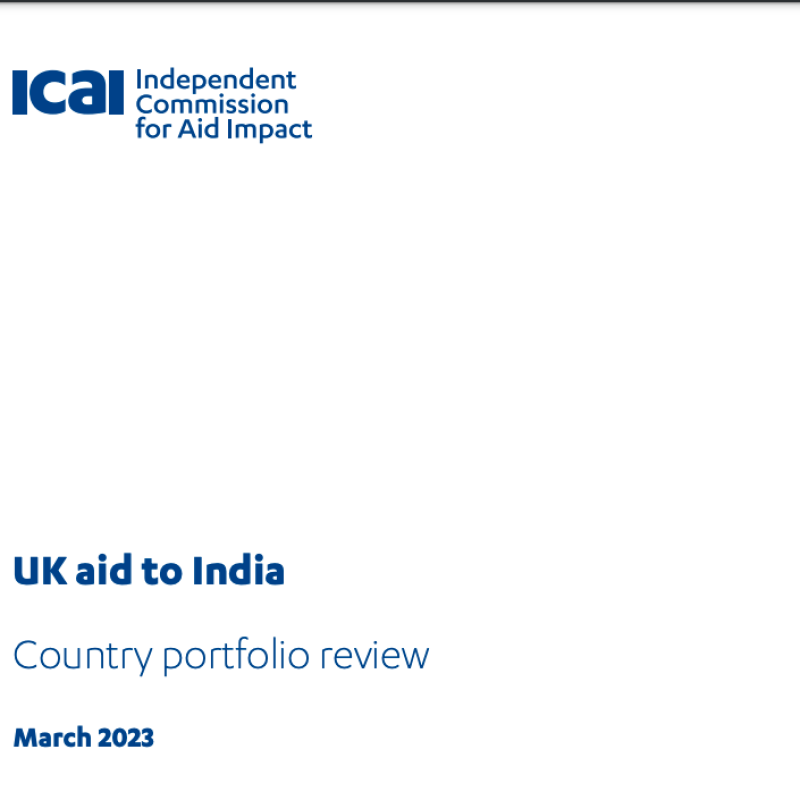 Front cover of UK aid to India review