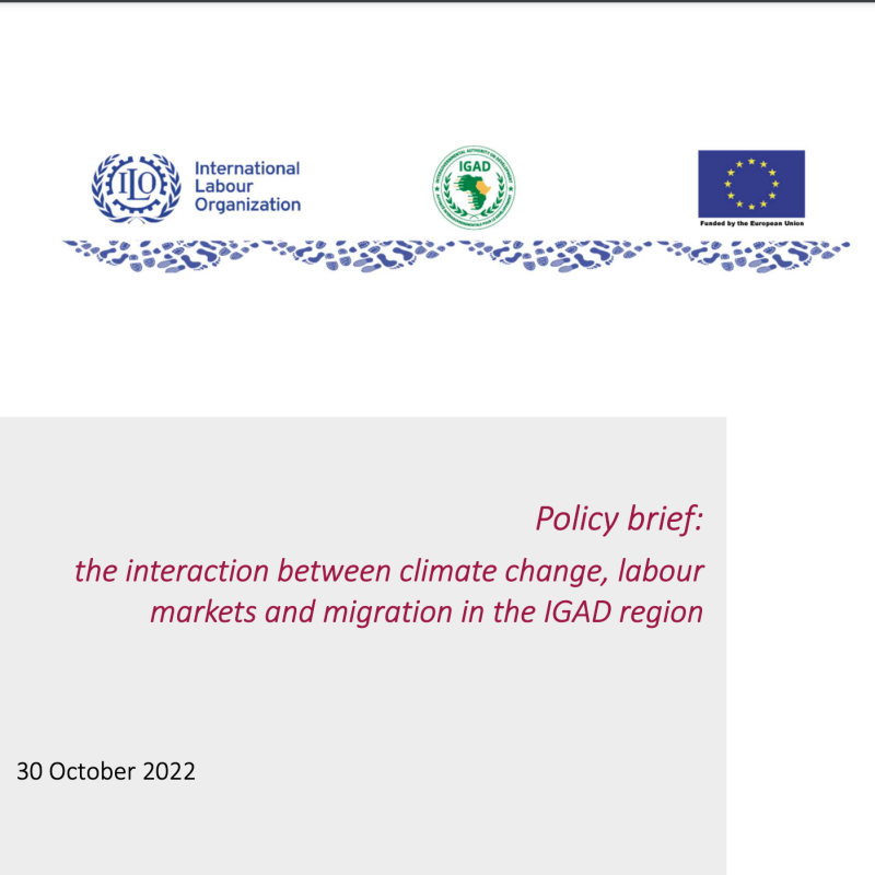 Policy brief: the interaction between climate change, labour markets and migration in the IGAD region