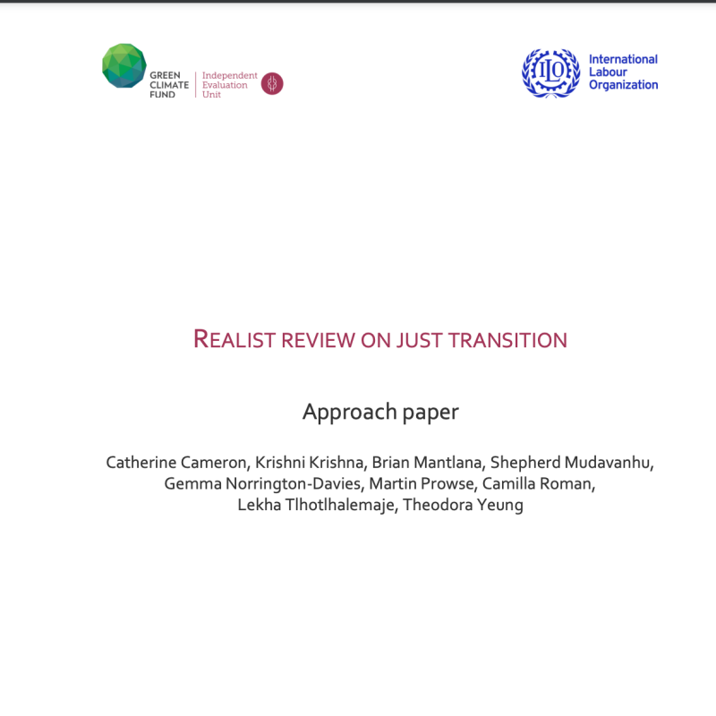 Realist review of just transition cover page