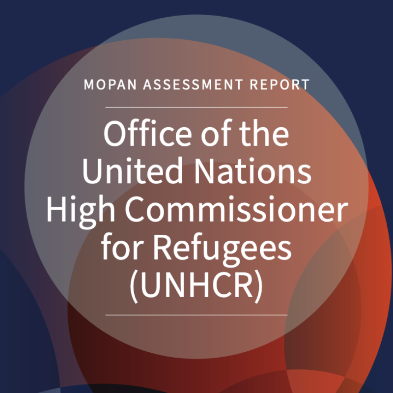 Front cover of report with text reading 'MOPAN ASSESSMENT REPORT Office of the United Nations High Commissioner for Refugees (UNHCR)'