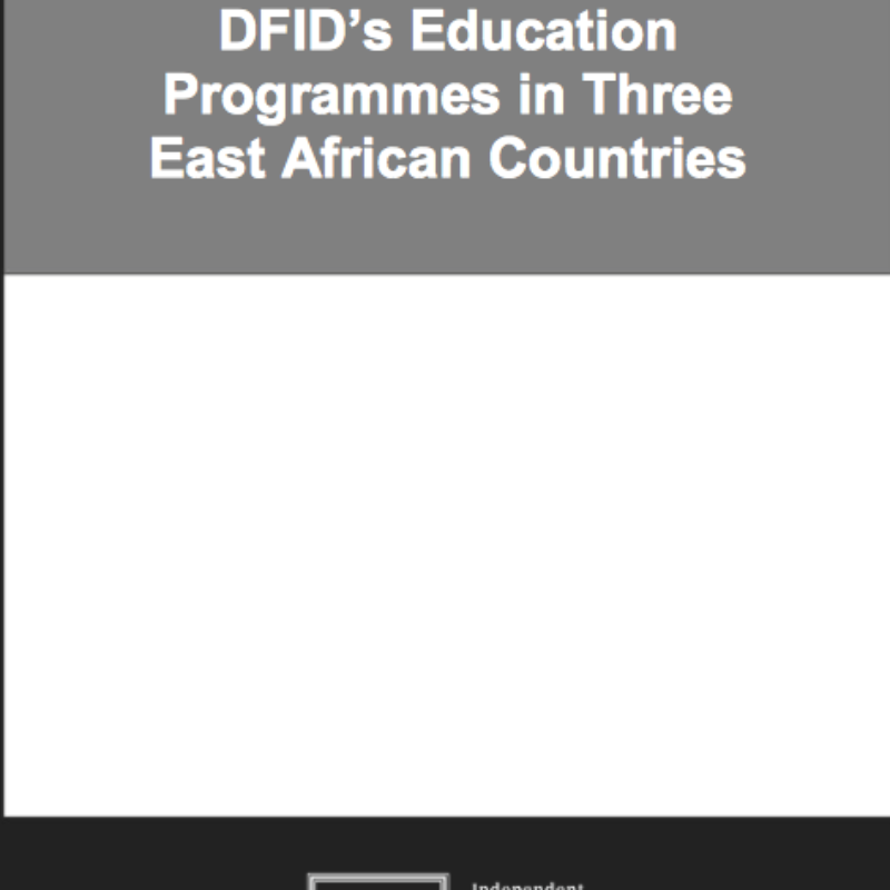 DFIDs Education Programme in Three East African Countries report front page