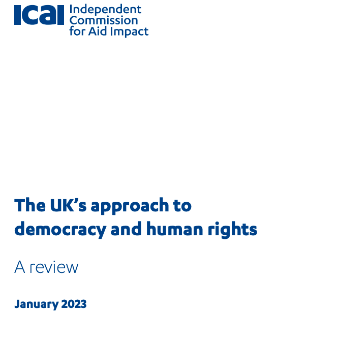 Front cover of review of the UK's approach to democracy and human rights