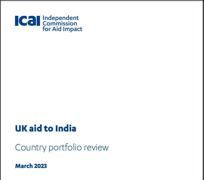 Front cover of UK aid to India review